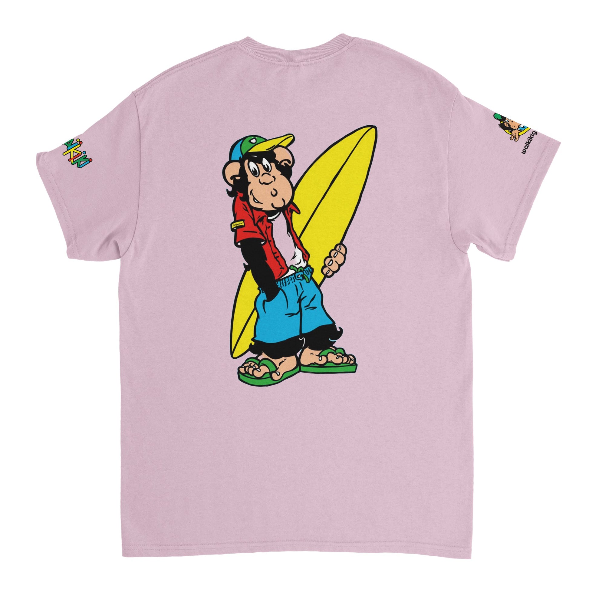 t-shirt waikiki gen z t shirt revival surfer unisexe heavyweight vintage 90s y2k logo marque dos poitrine et manches 100 coton made in france 1 singe vintage y2k années 90