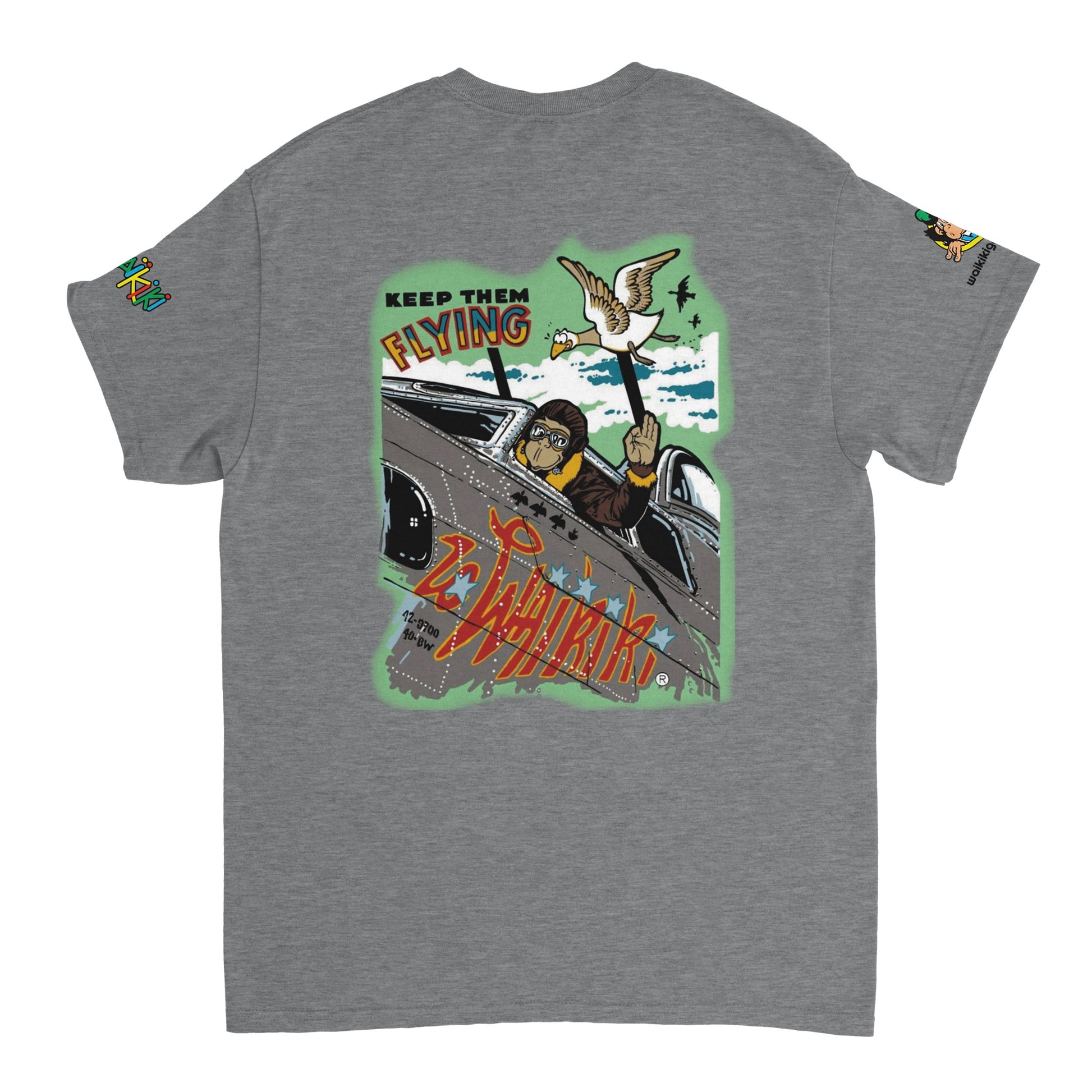 t-shirt waikiki gen z t shirt revival top gun unisexe heavyweight vintage 90s y2k logo marque dos poitrine et manches 100 coton made in france singe vintage y2k années 90