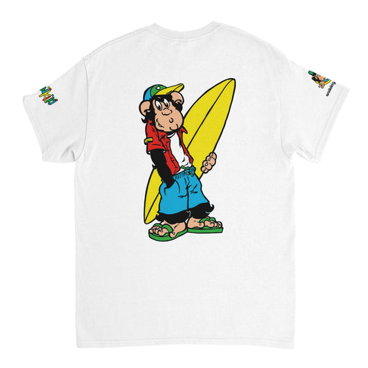 t-shirt waikiki gen z t shirt revival surfer unisexe heavyweight vintage 90s y2k logo marque dos poitrine et manches 100 coton made in france 1 singe vintage y2k années 90