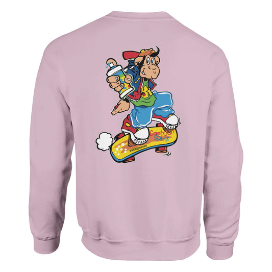 sweat waikiki gen z sweatshirt unisex logo marque poitrine et dos singe vintage y2k années 90
