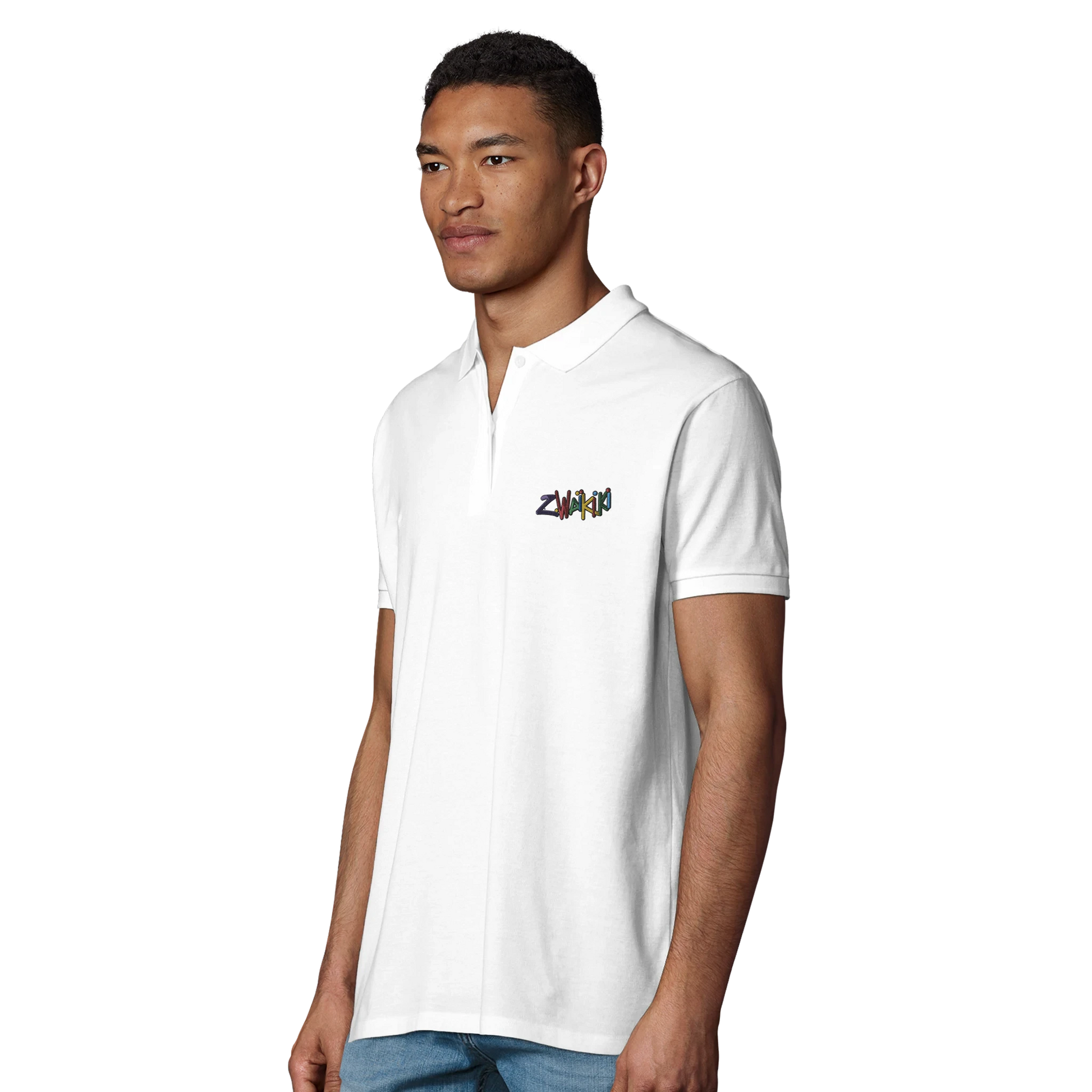 pièce waikiki gen z polo brode unisexe en coton bio vintage 90s y2k logo marque brode poitrine et manche 100 coton bio recycle made in france singe vintage y2k années 90