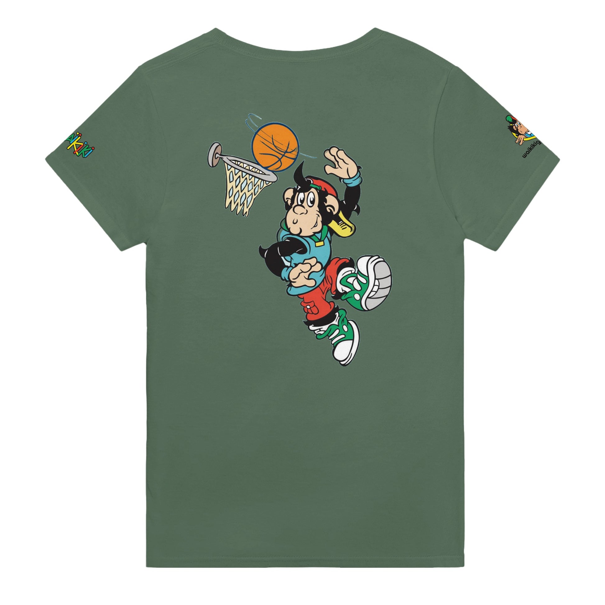 t-shirt waikiki gen z t shirt revival basketter unisexe heavyweight vintage 90s y2k logo marque dos poitrine et manches 100 coton made in france 2 singe vintage y2k années 90