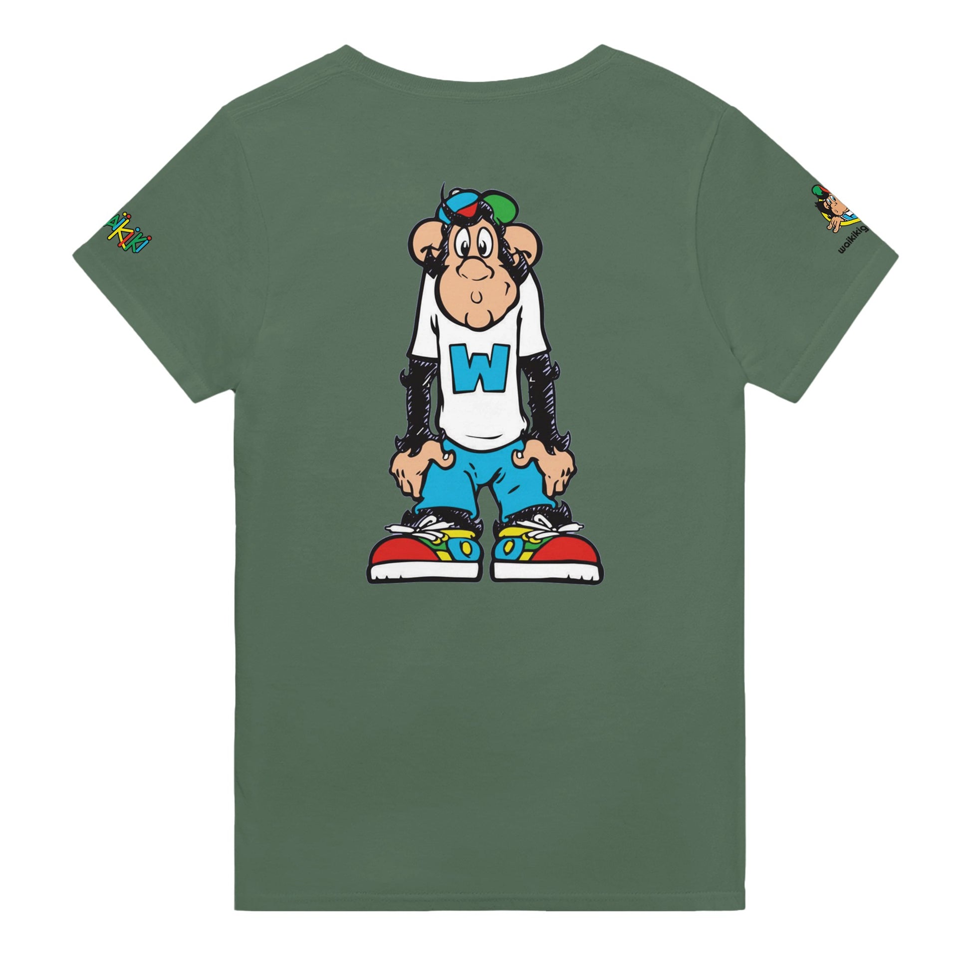 t-shirt waikiki gen z t shirt revival waiting unisexe heavyweight vintage 90s y2k logo marque dos poitrine et manches 100 coton made in france 2 singe vintage y2k années 90