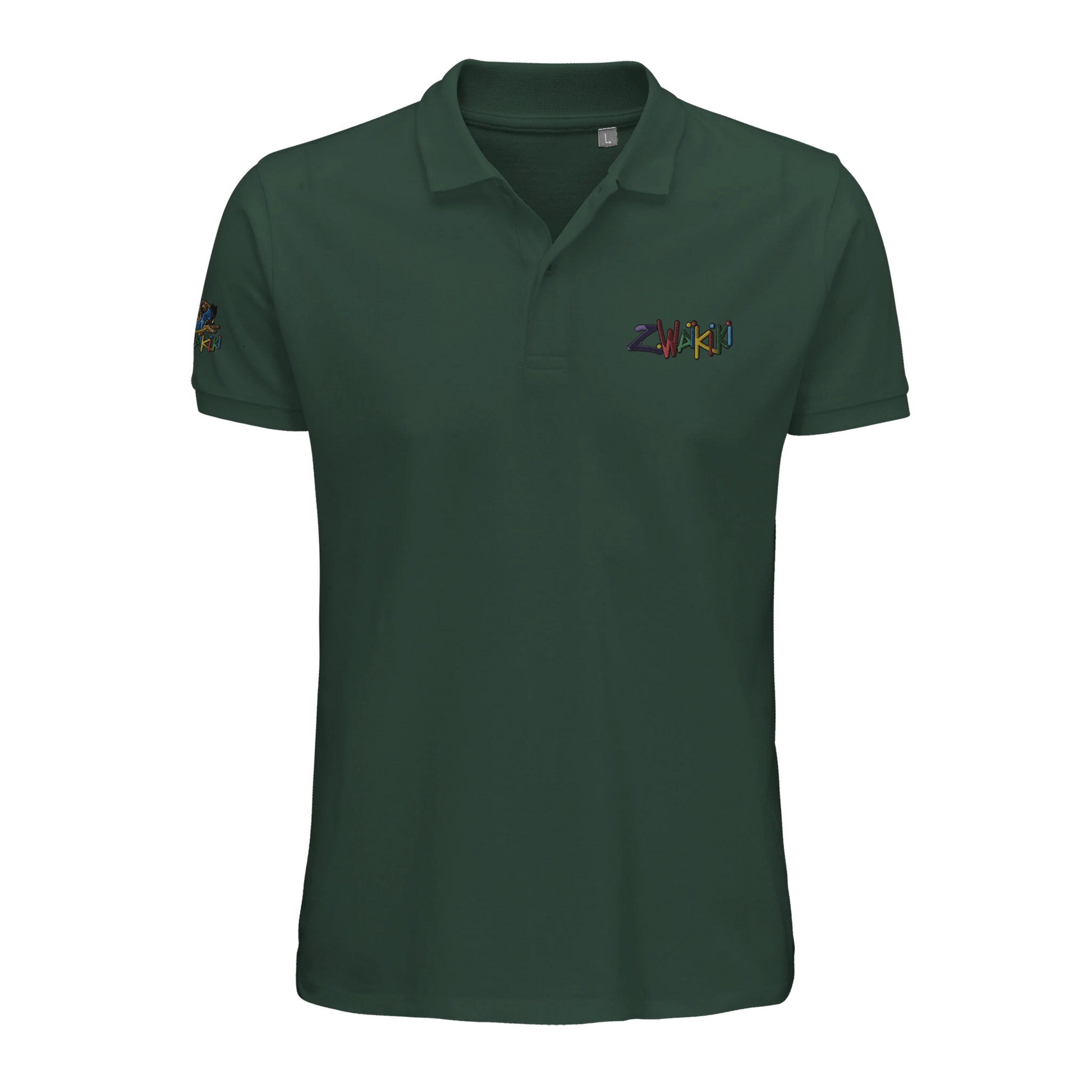 pièce waikiki gen z polo brode unisexe en coton bio vintage 90s y2k logo marque brode poitrine et manche 100 coton bio recycle made in france singe vintage y2k années 90