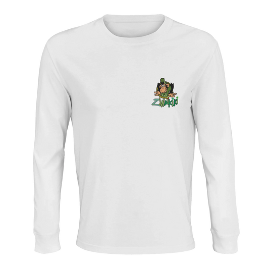 t-shirt waikiki gen z t shirt manches longues bio recycle green waikiki unisexe vintage 90s y2k logo marque dos poitrine et manches 100 coton bio recycle made in france singe vintage y2k années 90