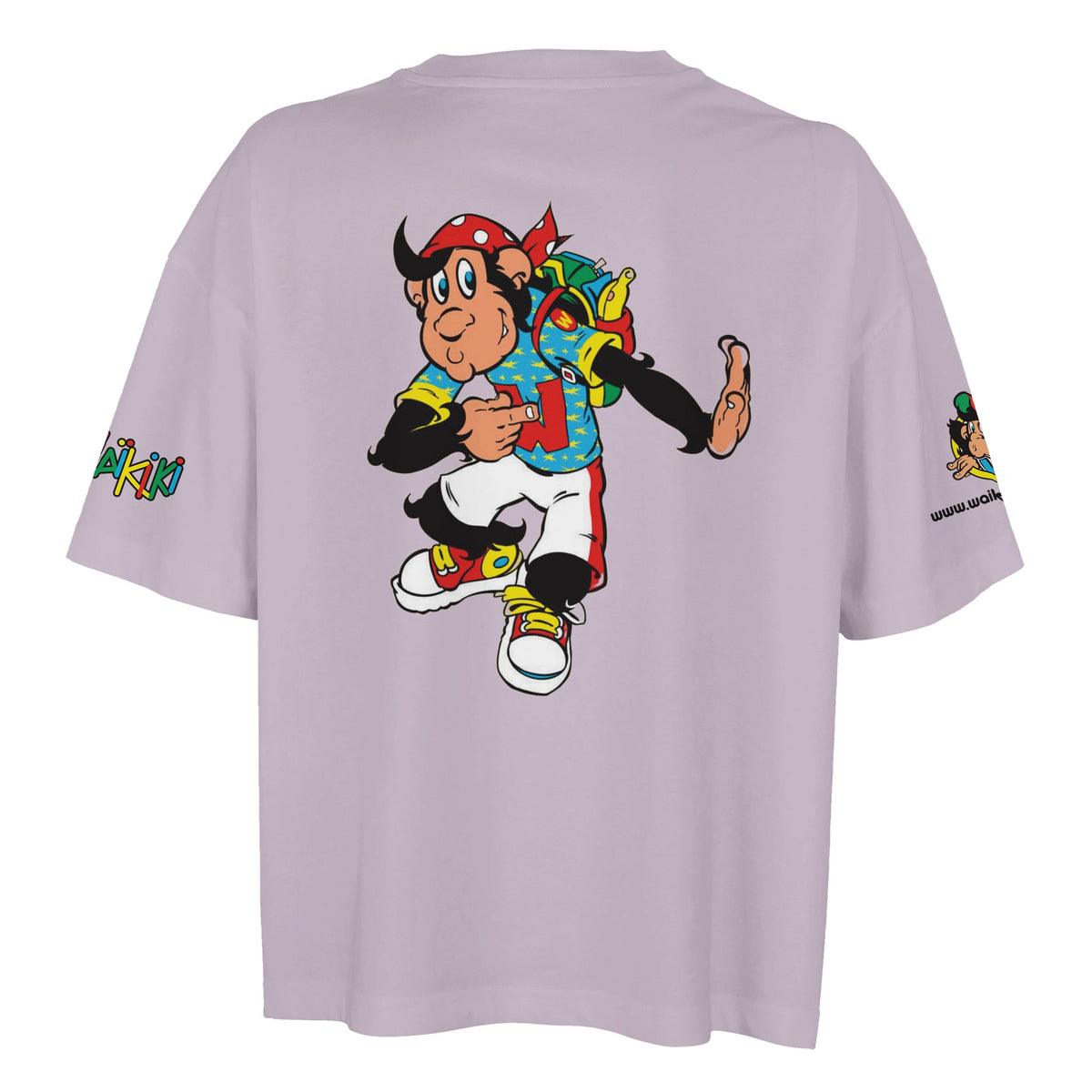 t-shirt waikiki gen z t shirt oversized revival monckeys world femme vintage 90s y2k logo marque dos poitrine et manches 100 coton made in france singe vintage y2k années 90