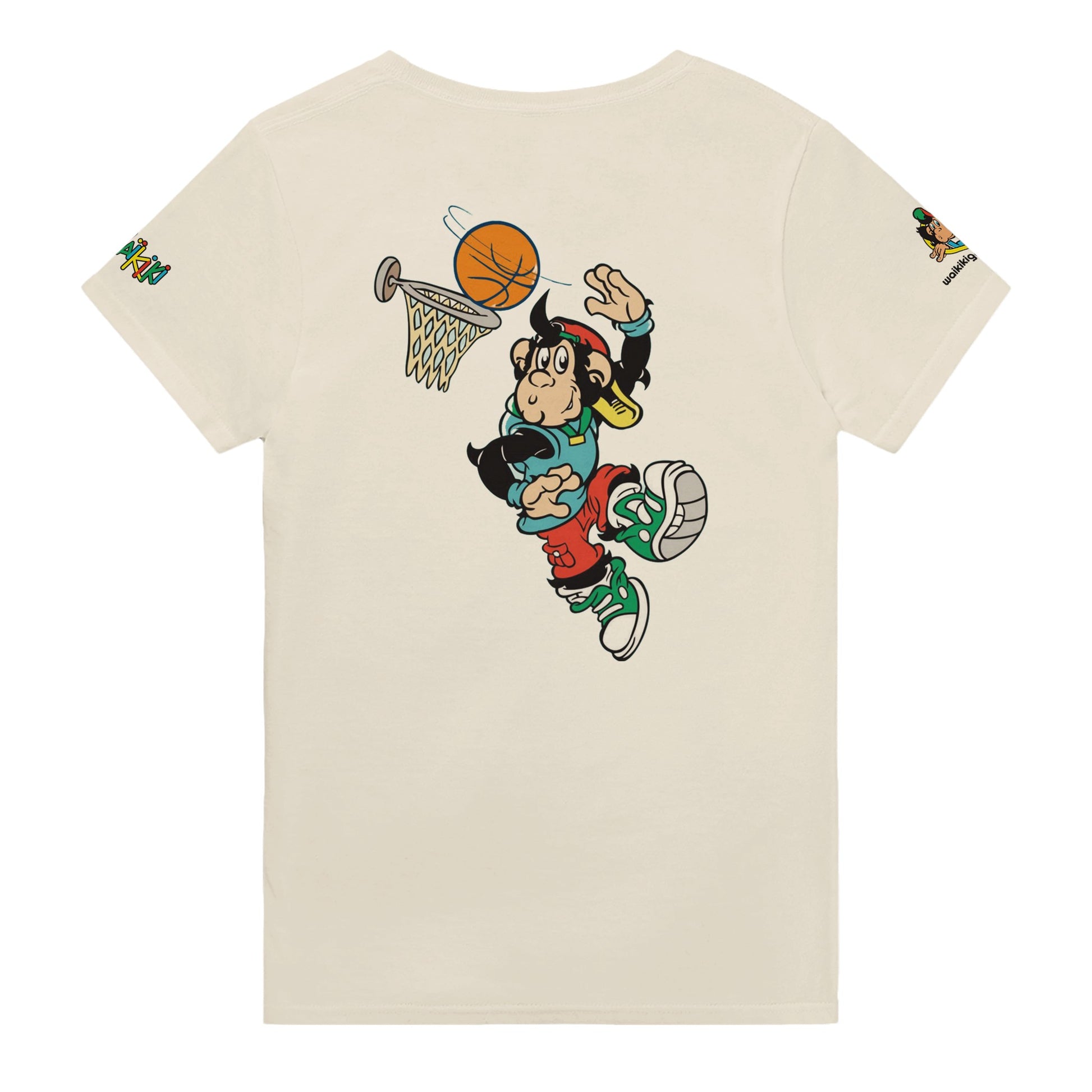 t-shirt waikiki gen z t shirt revival basketter unisexe heavyweight vintage 90s y2k logo marque dos poitrine et manches 100 coton made in france 2 singe vintage y2k années 90