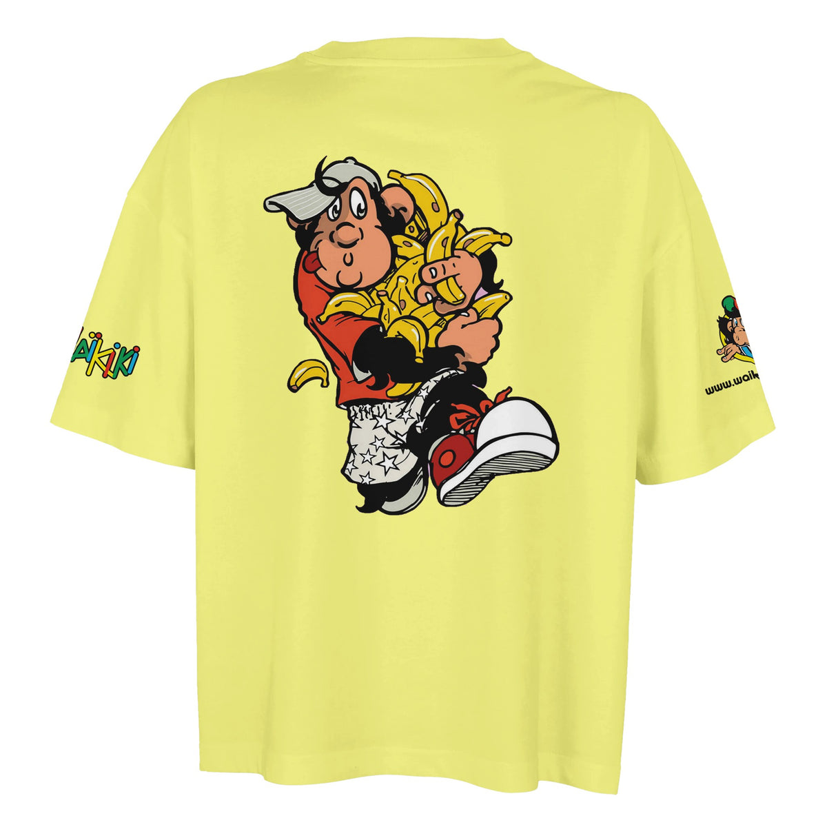 t-shirt waikiki gen z t shirt oversized revival monckeys world femme vintage 90s y2k logo marque dos poitrine et manches 100 coton made in france singe vintage y2k années 90