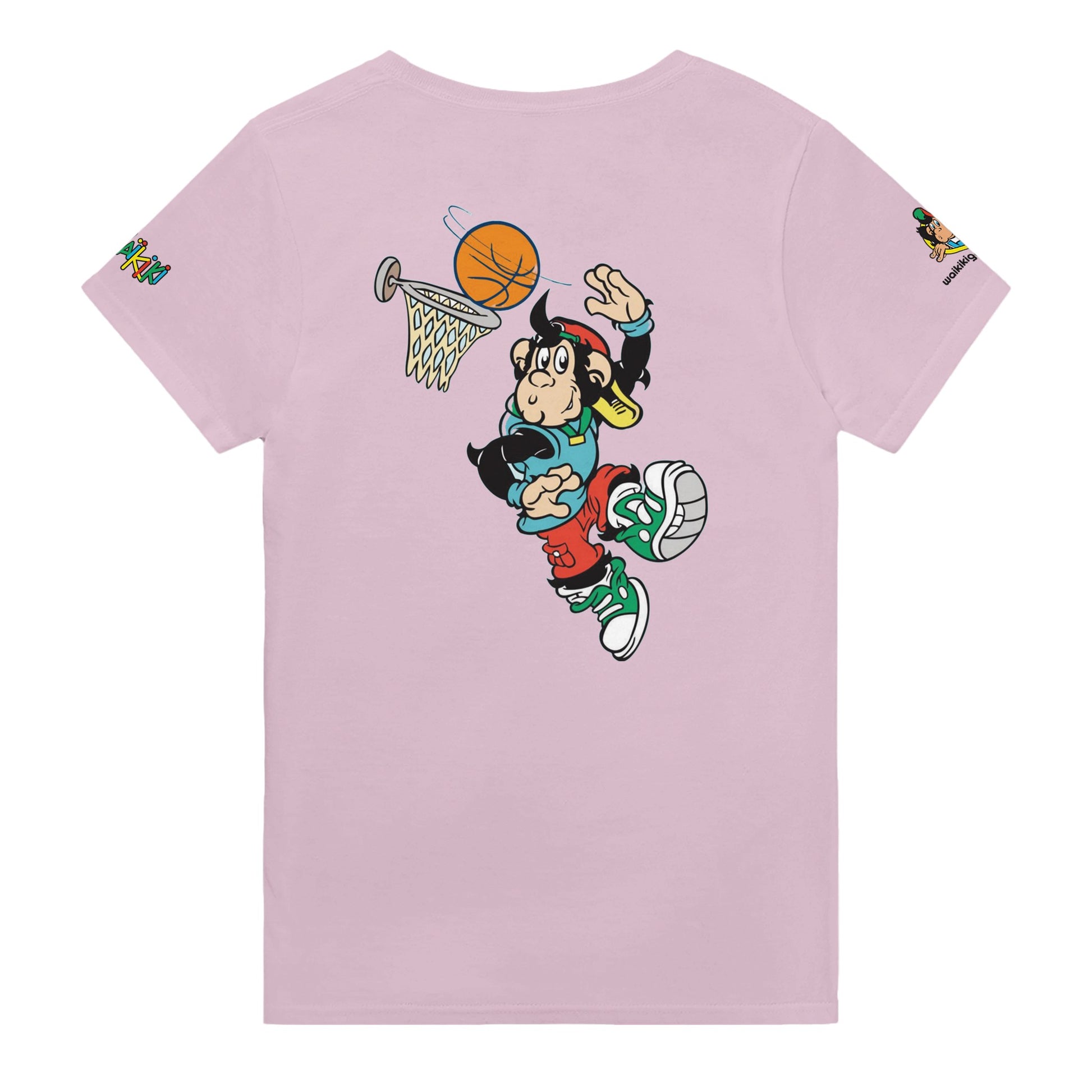 t-shirt waikiki gen z t shirt revival basketter unisexe heavyweight vintage 90s y2k logo marque dos poitrine et manches 100 coton made in france 2 singe vintage y2k années 90