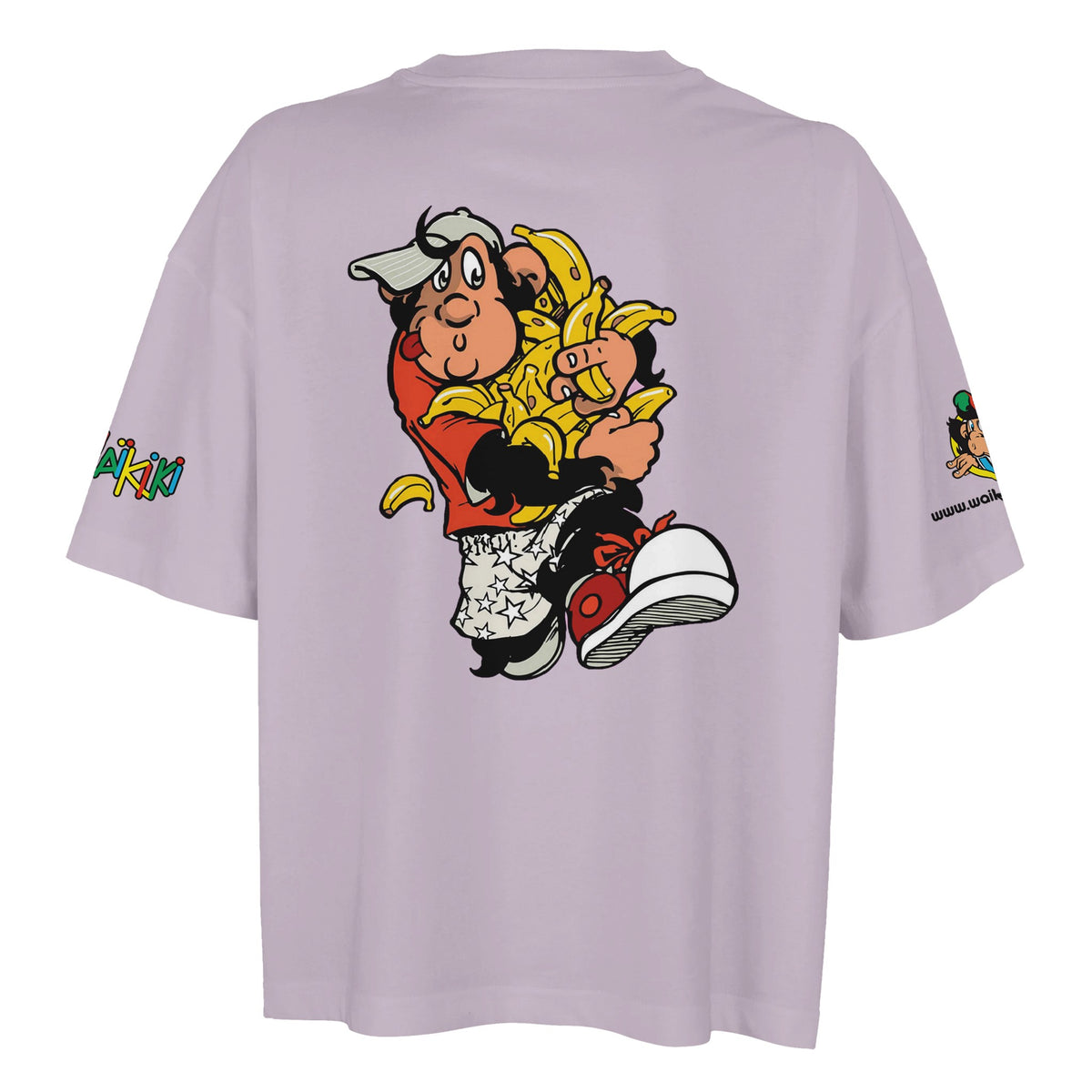 t-shirt waikiki gen z t shirt oversized revival monckeys world femme vintage 90s y2k logo marque dos poitrine et manches 100 coton made in france singe vintage y2k années 90